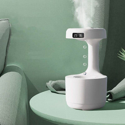 Bedroom Anti-Gravity Humidifier With Clock Water Drop Backflow Aroma Diffuser Large Capacity Office Bedroom Mute Heavy Fog Household Sprayer - www.Shopthatapp.com