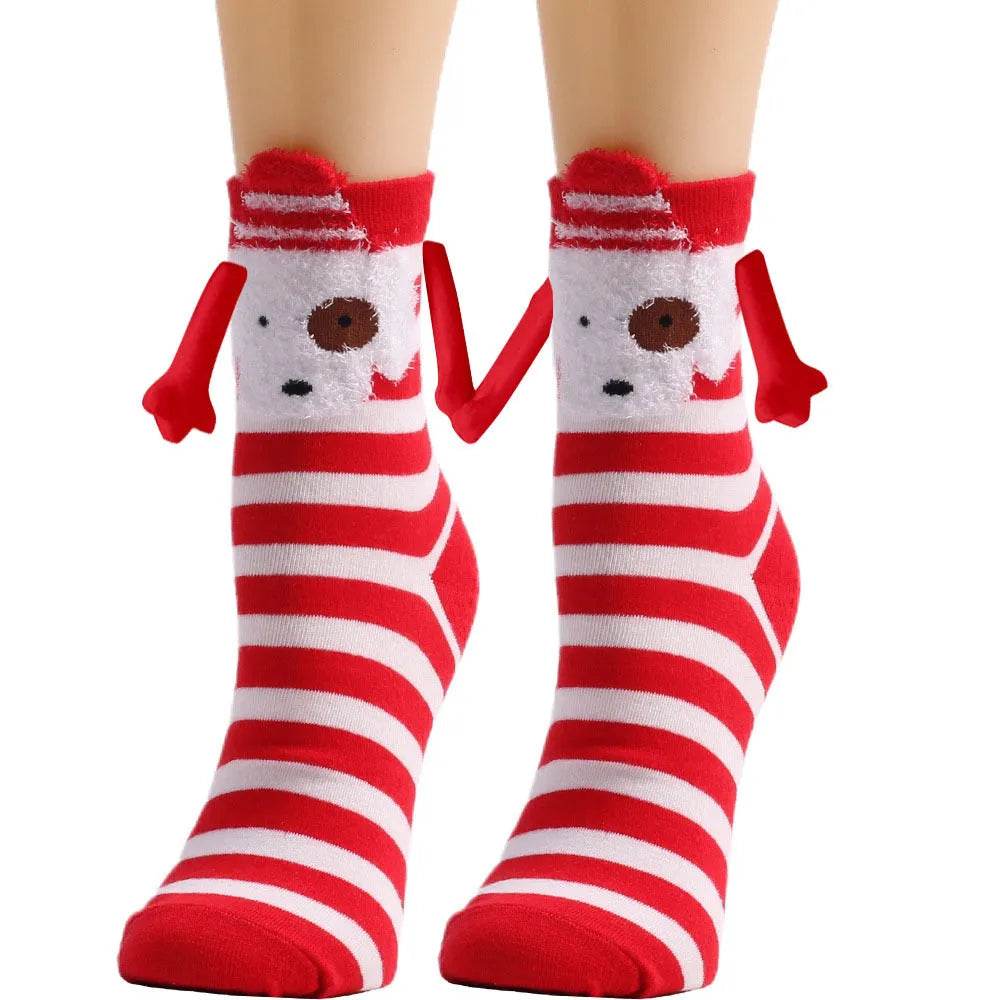 Christmas Stockings Autumn Winter Cotton Magnet Lodestone Hand Tube Socks - www.Shopthatapp.com