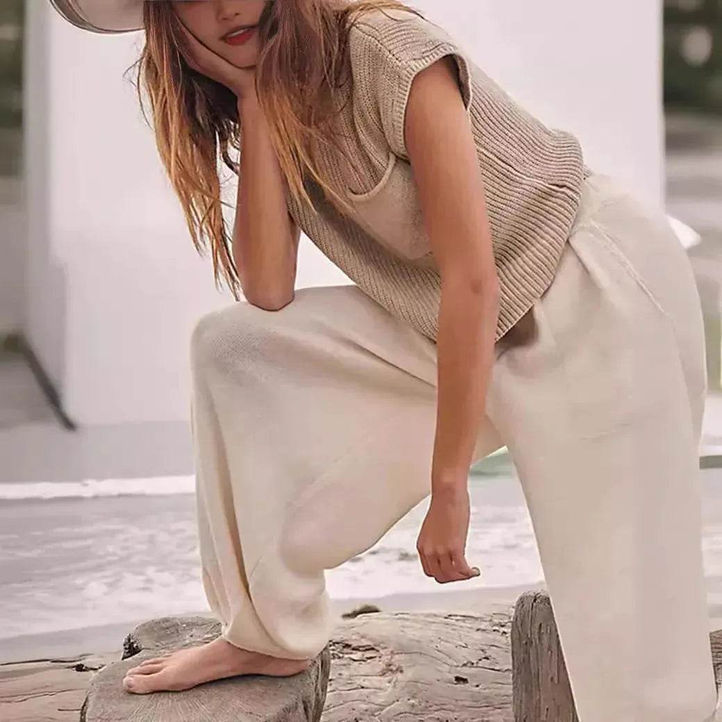 Women Knitted short Sleeve Pullover Tops for women - www.Shopthatapp.com