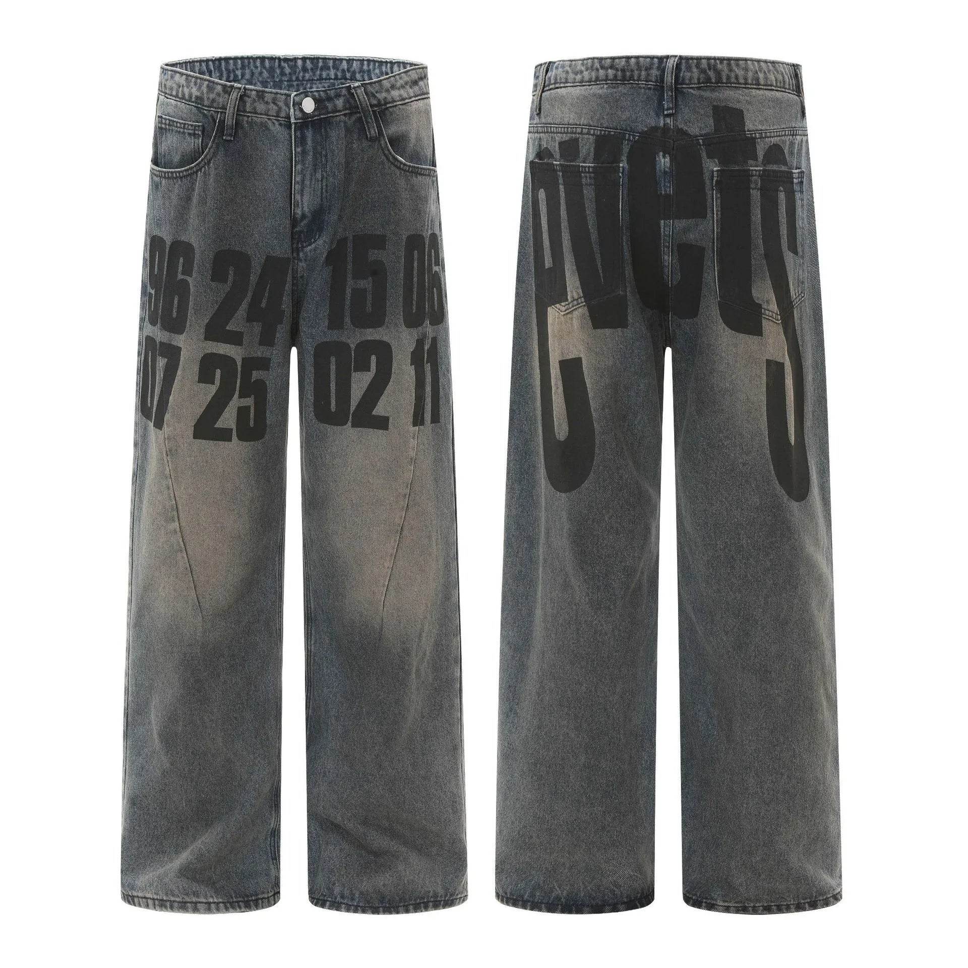 High Street American Washed Distressed Baggy Denim Baggy Jeans Pant Pant unisex - www.Shopthatapp.com