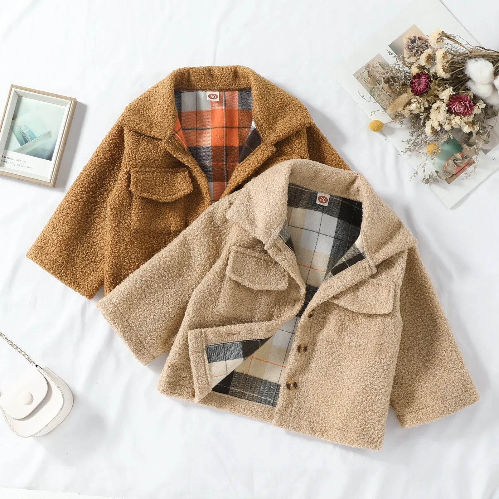 Autumn New Plush Plaid Reversible Coat - www.Shopthatapp.com