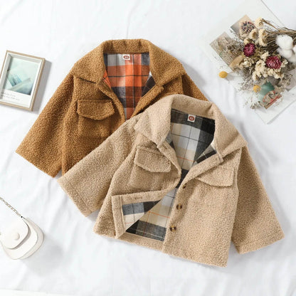 Autumn New Plush Plaid Reversible Coat - www.Shopthatapp.com