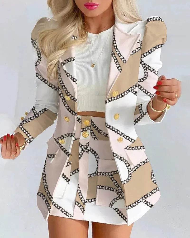 Women  Slim fitted Formal Fashion Short Skirt suit co ord skirt set for women - www.Shopthatapp.com