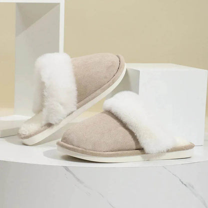 Winter Warm Plush Slippers Home Indoor Non-slip Bedroom Floor Soft Fuzzy Slipper For Couple Fashion Solid House Shoes - www.Shopthatapp.com