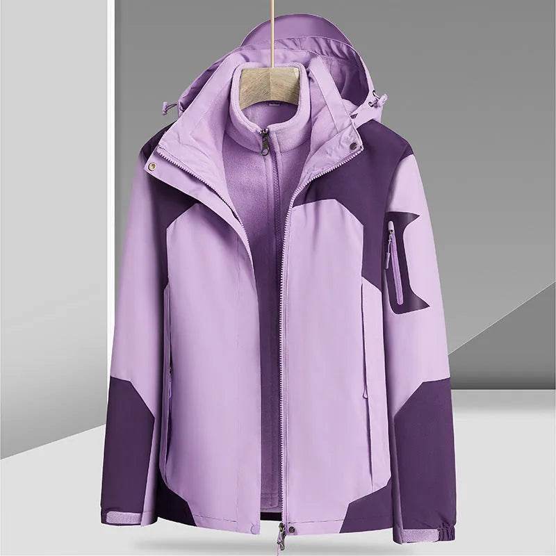 Three-in-one Removable Liner With Velvet Thickening Windproof Waterproof Jacket - www.Shopthatapp.com