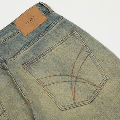 Heavy Industry Washing Hole Denim Trousers Men Jeans - www.Shopthatapp.com