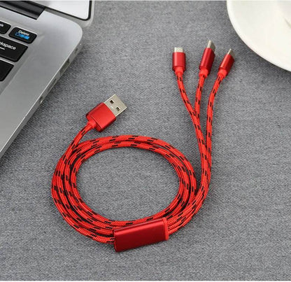 Three-in-one Mobile Phone Charging Cable - www.Shopthatapp.com