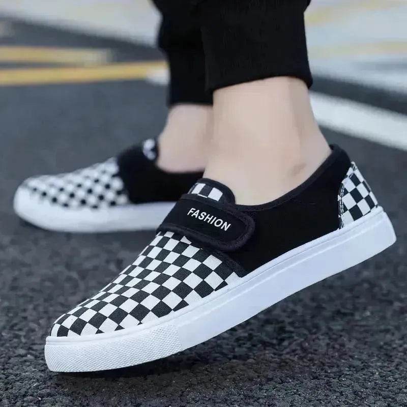 Canvas Flat Shoes Men Velcro Fashion Casual Unisex Sneakers - www.Shopthatapp.com