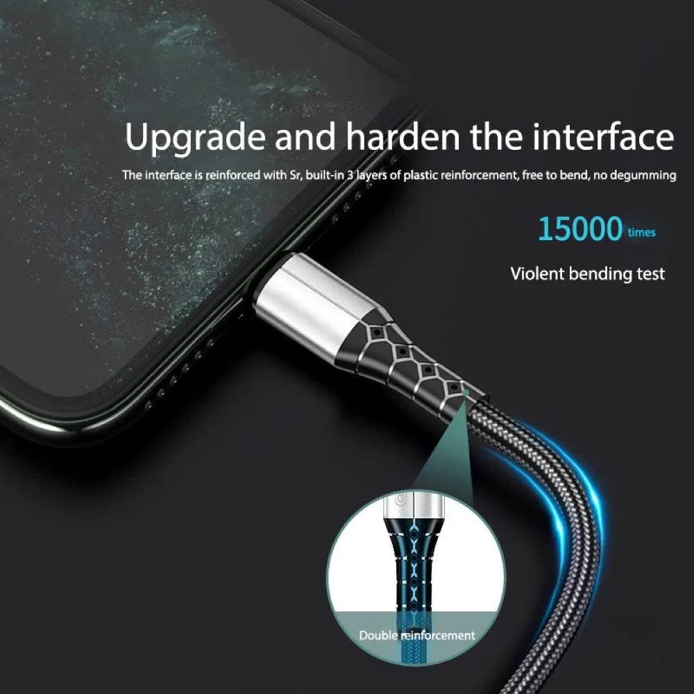 Nylon Braided Mobile Phone Fast Charging Cable - www.Shopthatapp.com