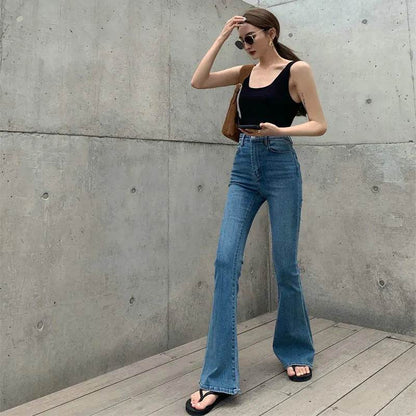 Retro Bootcut Jeans Women's Thin Section High Waist Slim Fit - www.Shopthatapp.com