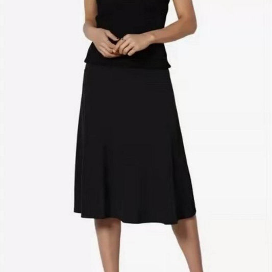 Women's casual High Waist flared Midi Skirt - www.Shopthatapp.com