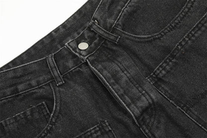 Pocket Design Loose Denim Straight-leg Trousers Men Jeans - www.Shopthatapp.com