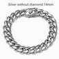 Men's Cuban Link Chain Titanium Steel Silver Bracelet - www.Shopthatapp.com