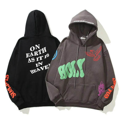 Women High Street Three-dimensional Foam Graffiti Printed Hoodie In Autumn And Winter - www.Shopthatapp.com
