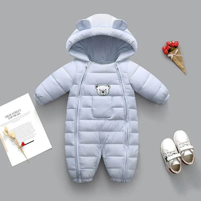 Infant Baby Puffer Hoodie Overall Romper Jumpsuit - www.Shopthatapp.com