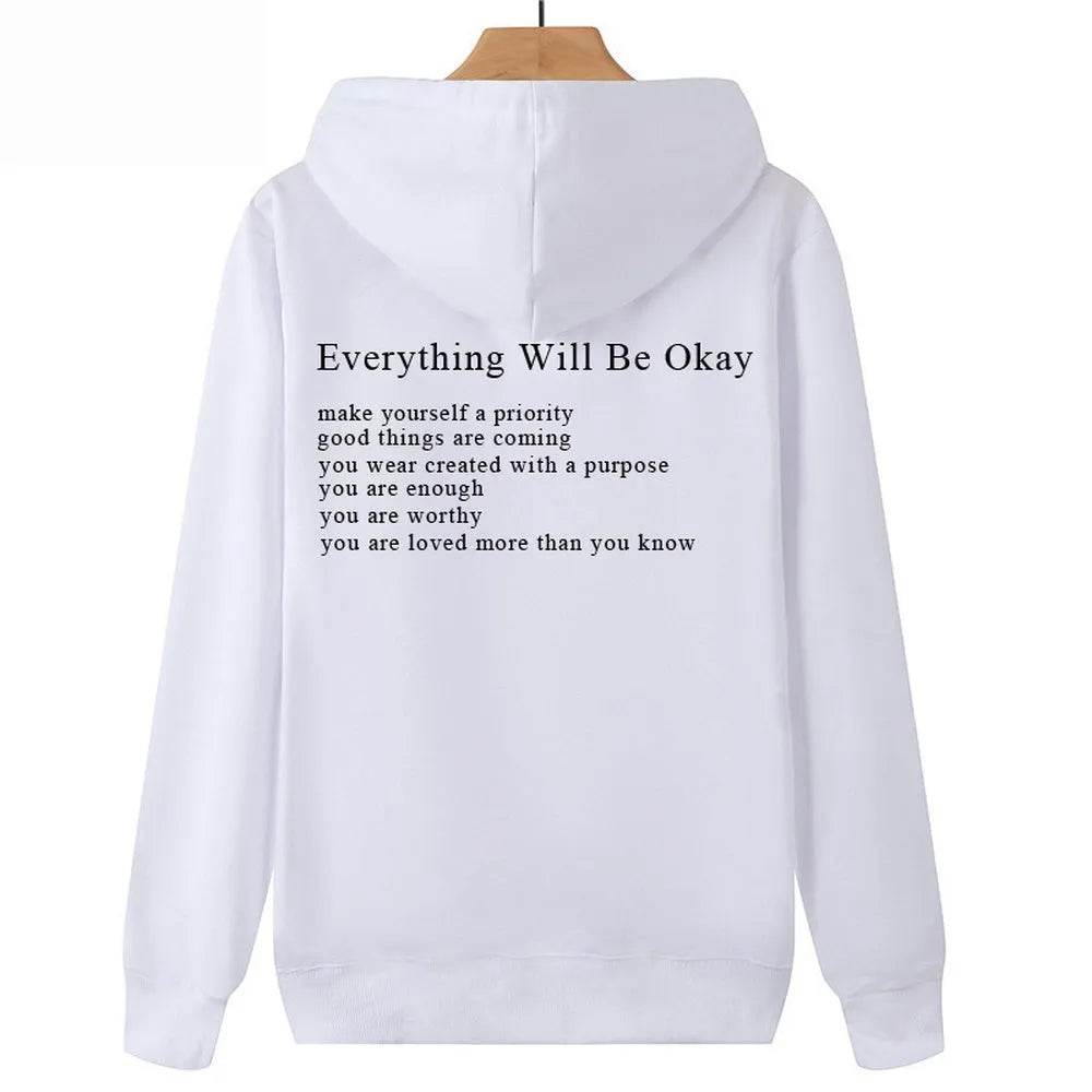 Everything Will Be Okay Loose Casual Men's And Women's Korean Version Loose Round Neck Top - www.Shopthatapp.com