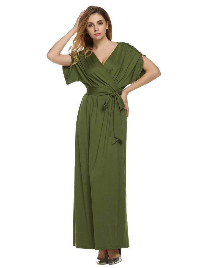 4XL Big Size Dress Elegant Women Long wrap Dresses Summer Dresses - www.Shopthatapp.com