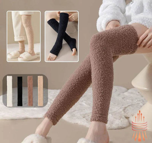 Winter Warm Plush Socks Women Dual-purpose Protection Heel And Knee Sock For Olds - www.Shopthatapp.com