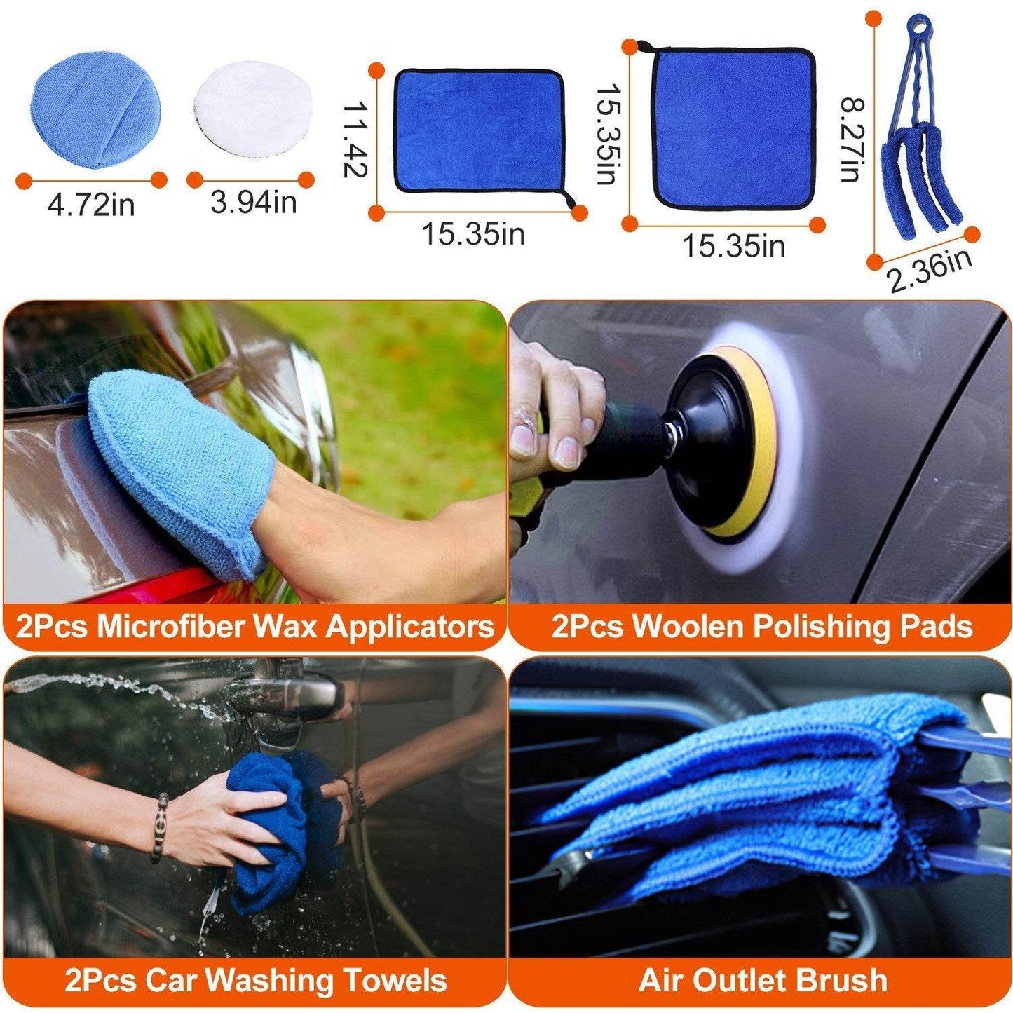 26Pcs Car Detailing Brush Kit Exterior Interior Car Cleaning Set Drill Brush Set Car Buffing Sponge Pads Kit For Cleaning Automobile Interior Exterior Wheels Dashboard - www.Shopthatapp.com