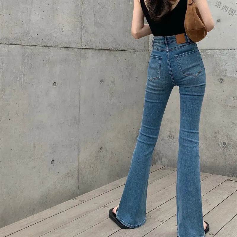 Retro Bootcut Jeans Women's Thin Section High Waist Slim Fit - www.Shopthatapp.com