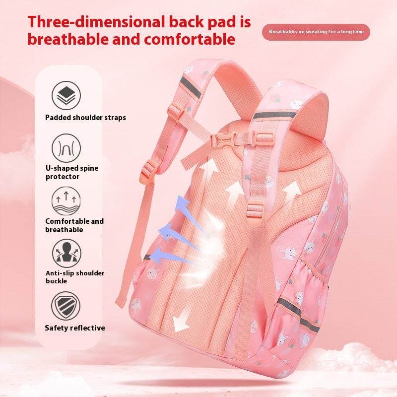 6-12-year-old Primary School Children Girls Backpack Large Capacity Schoolbag - www.Shopthatapp.com