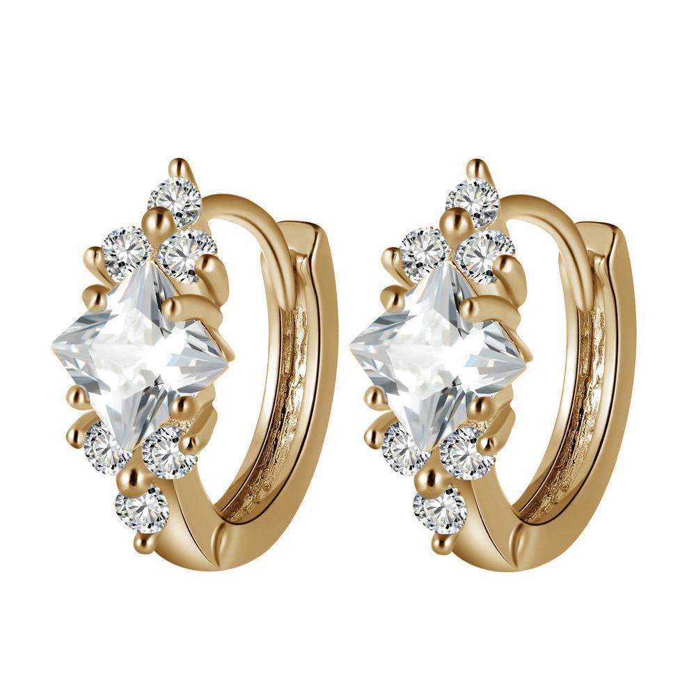 European And American Personalized Square Zircon Earrings - www.Shopthatapp.com