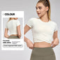 Fashion Short Sleeve Crop Workout Top for Women Yoga Crop Top - www.Shopthatapp.com