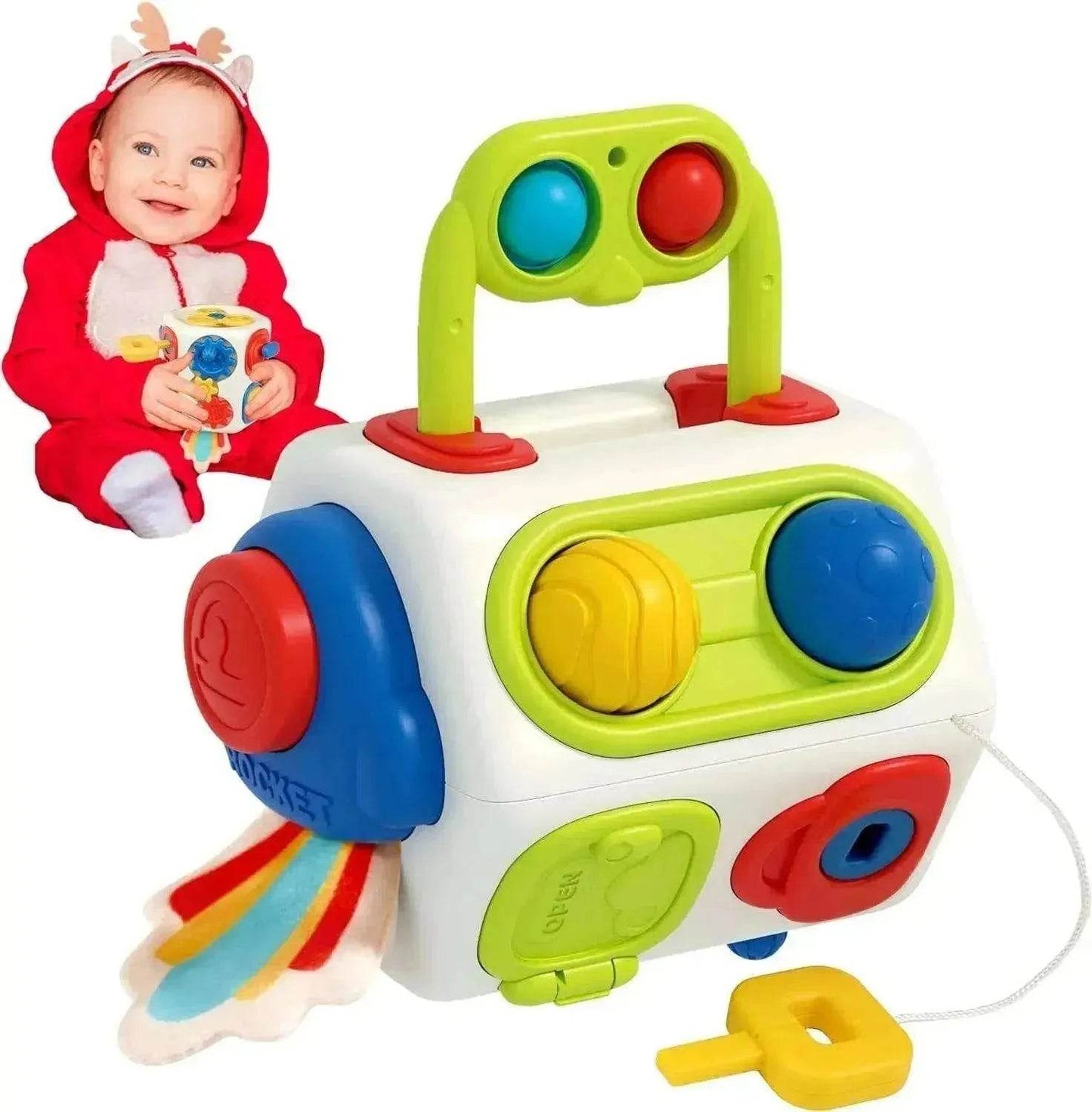9 In 1 Busy Cube Baby & Toddler Montessori Sensory Toy - www.Shopthatapp.com #