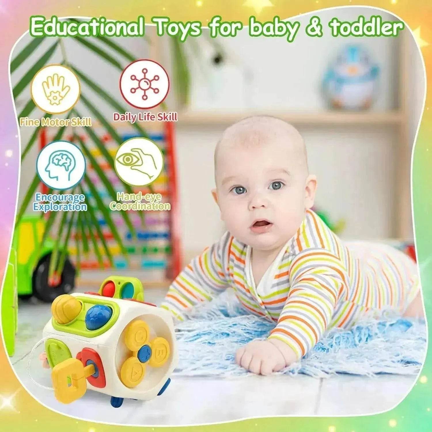 9 In 1 Busy Cube Baby & Toddler Montessori Sensory Toy - www.Shopthatapp.com #