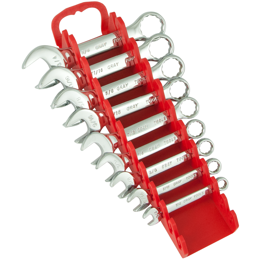 9 Piece 12 Point SAE Stubby Mirror Chrome Wrench Set - www.Shopthatapp.com #