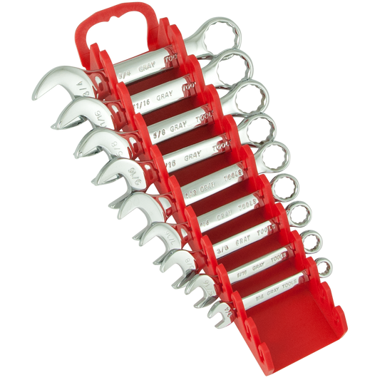 9 Piece 12 Point SAE Stubby Mirror Chrome Wrench Set - www.Shopthatapp.com #