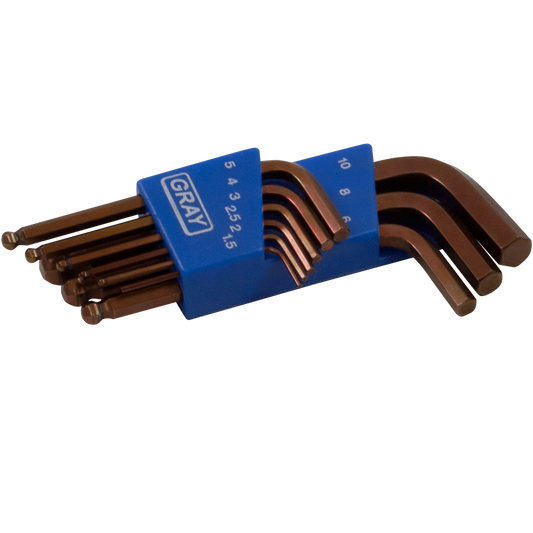 9 Piece Metric Hex key Ball End Short - www.Shopthatapp.com #