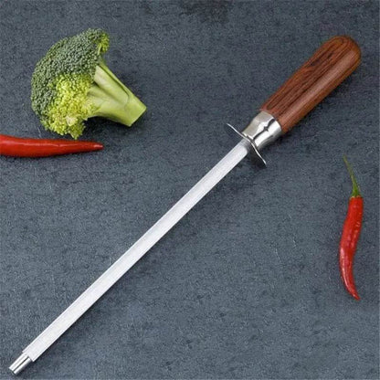 Stainless steel honing rod Household kitchen knife sharpener stick - www.Shopthatapp.com