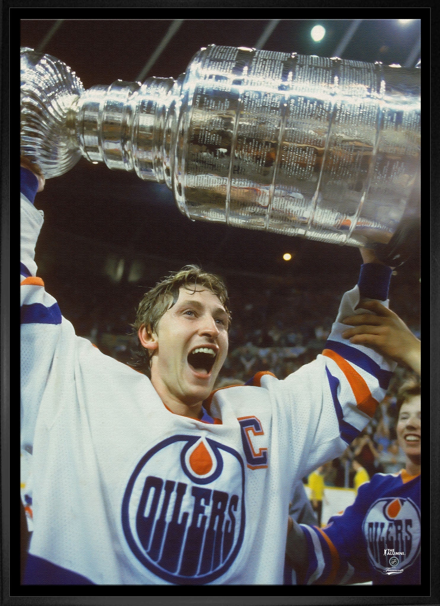 Wayne Gretzky 20x29 Framed Canvas Oilers Stanley Cup-V - www.Shopthatapp.com