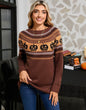 Women's Halloween Pumpkin Embroidered Retro Long-sleeved Sweater - www.Shopthatapp.com