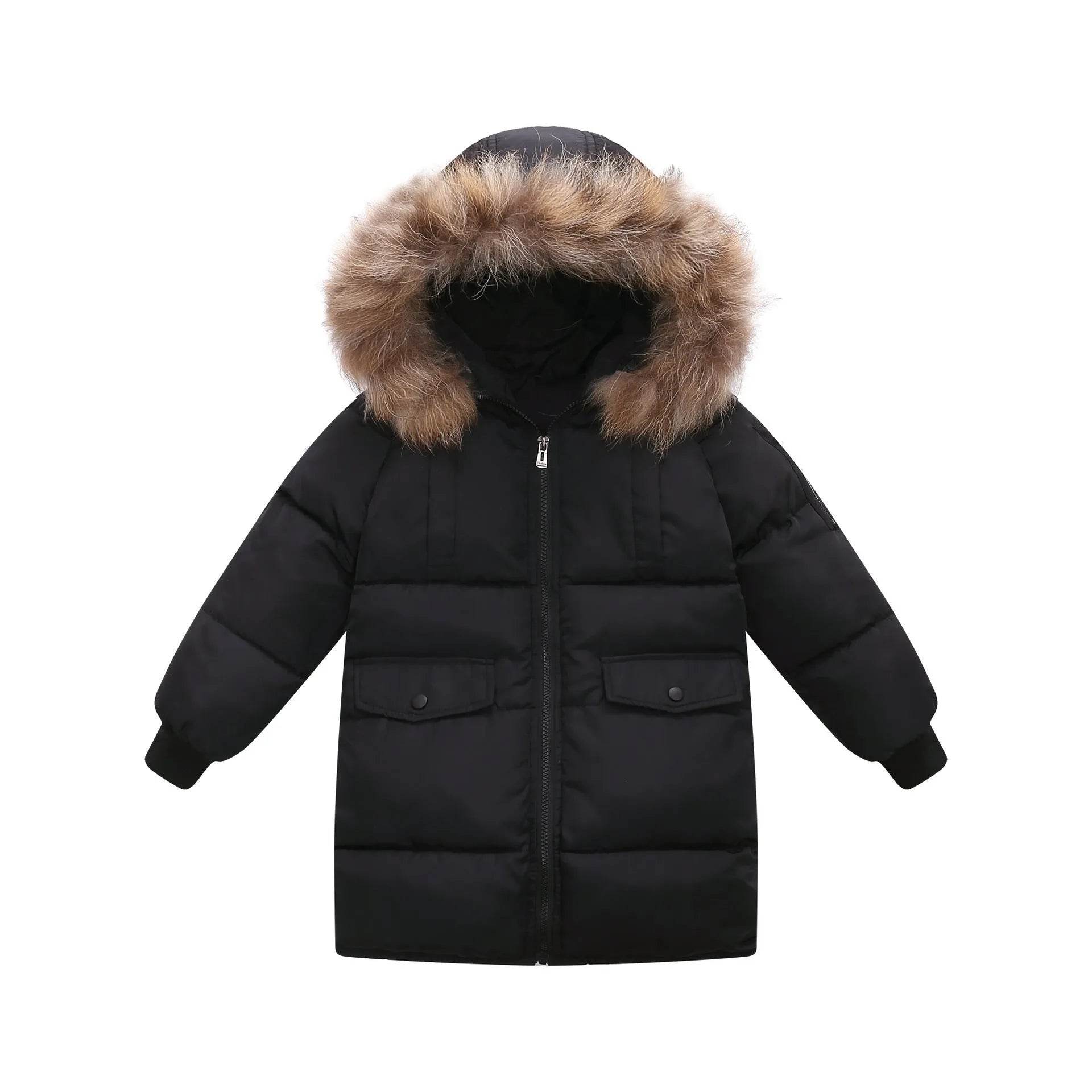Children's Down And Wadded Jacket Camouflage Fur Collar Detachable Thickened Warm - www.Shopthatapp.com