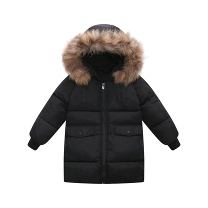 Children's Down And Wadded Jacket Camouflage Fur Collar Detachable Thickened Warm - www.Shopthatapp.com