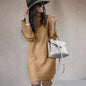 Autumn Winter Woolen Knitted Short Turtleneck Sweater Dress - www.Shopthatapp.com