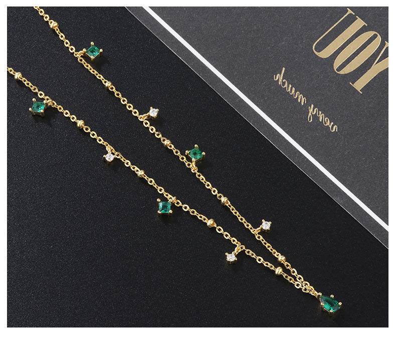 Generous water drop emerald zircon necklace - www.Shopthatapp.com