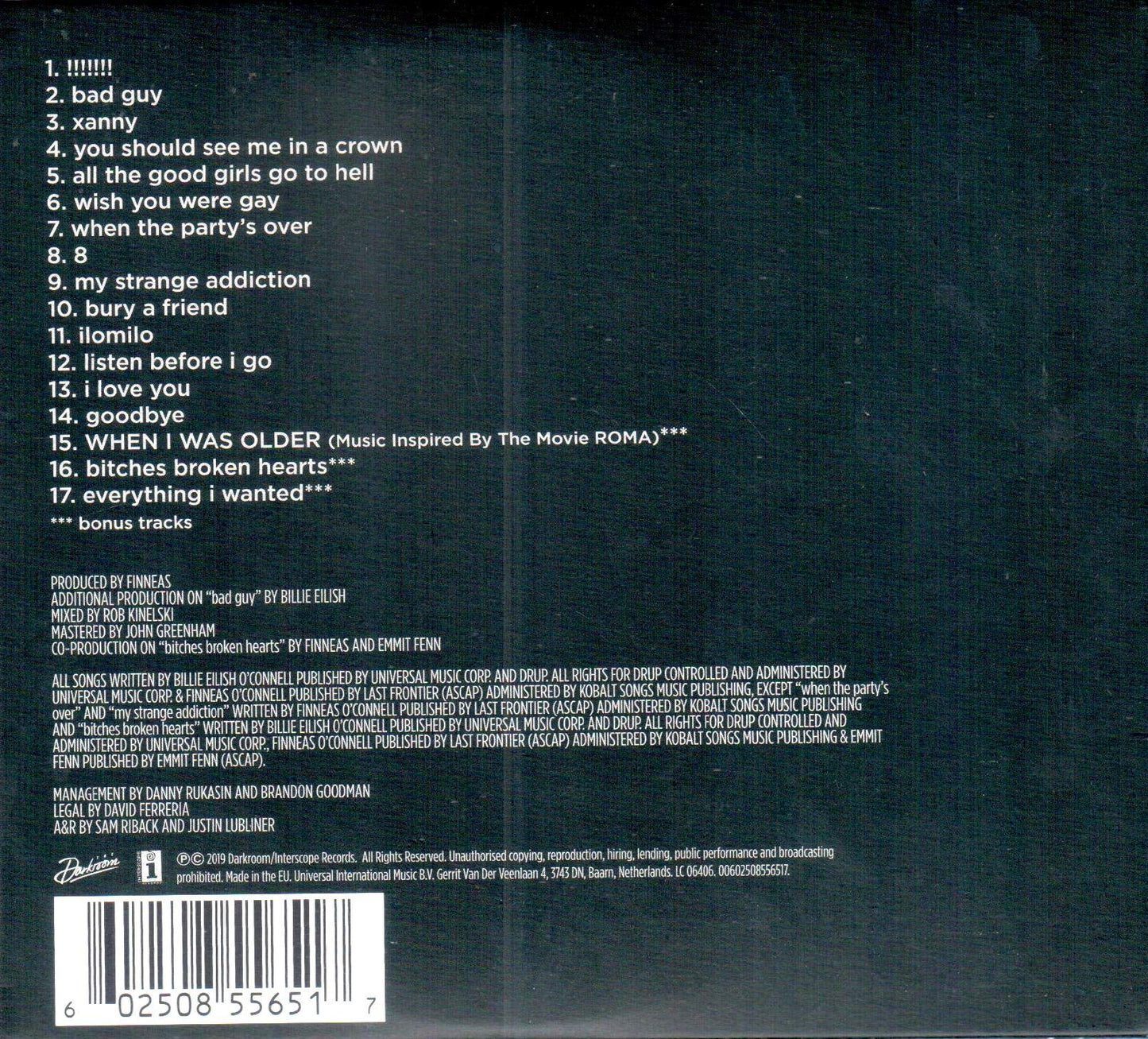 Billie Eilish / When We All Fall Asleep, Where Do We Go? (International Repack) - CD - www.Shopthatapp.com