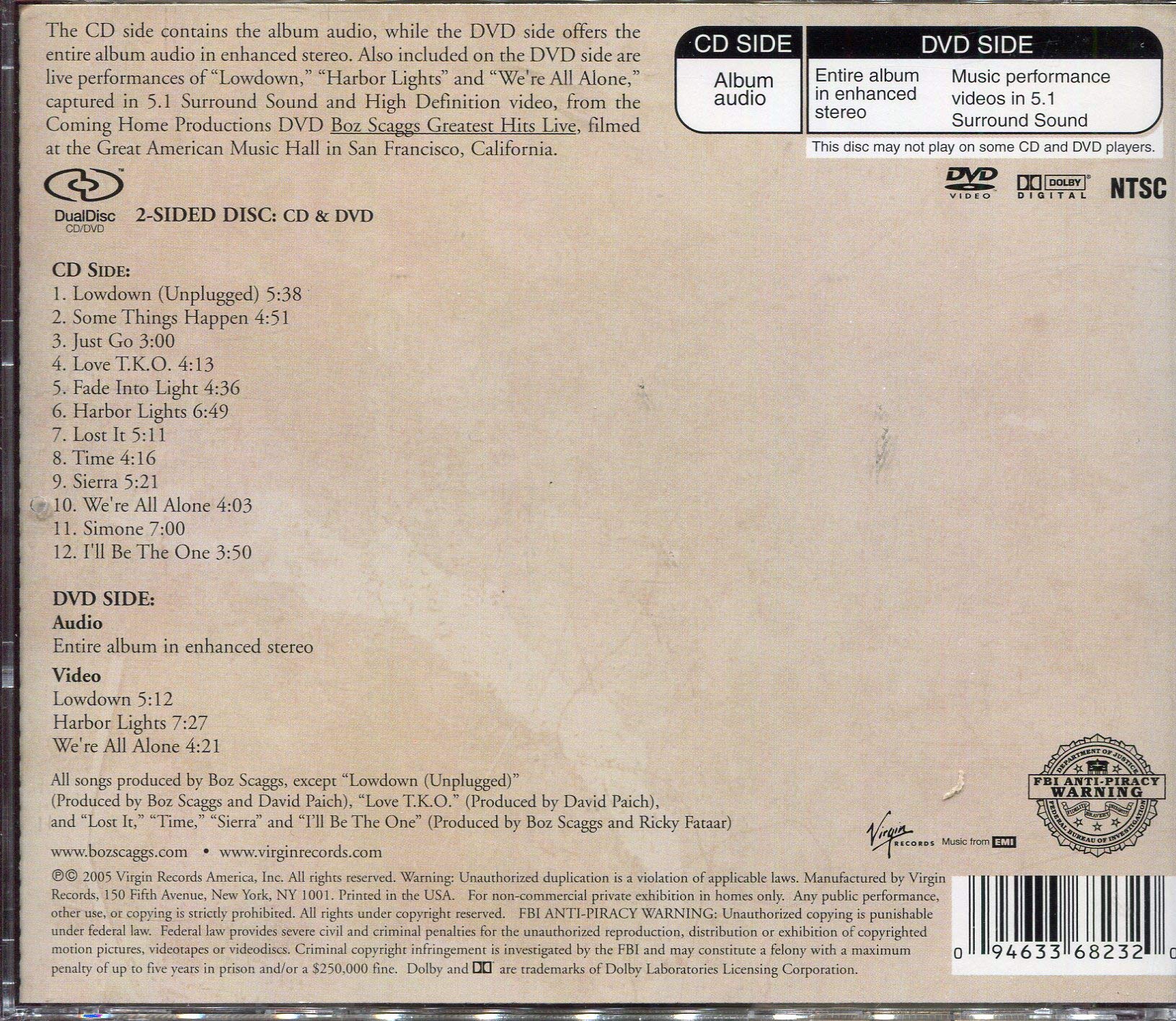 Boz Scaggs / Fade Into Light - DualDisc - www.Shopthatapp.com