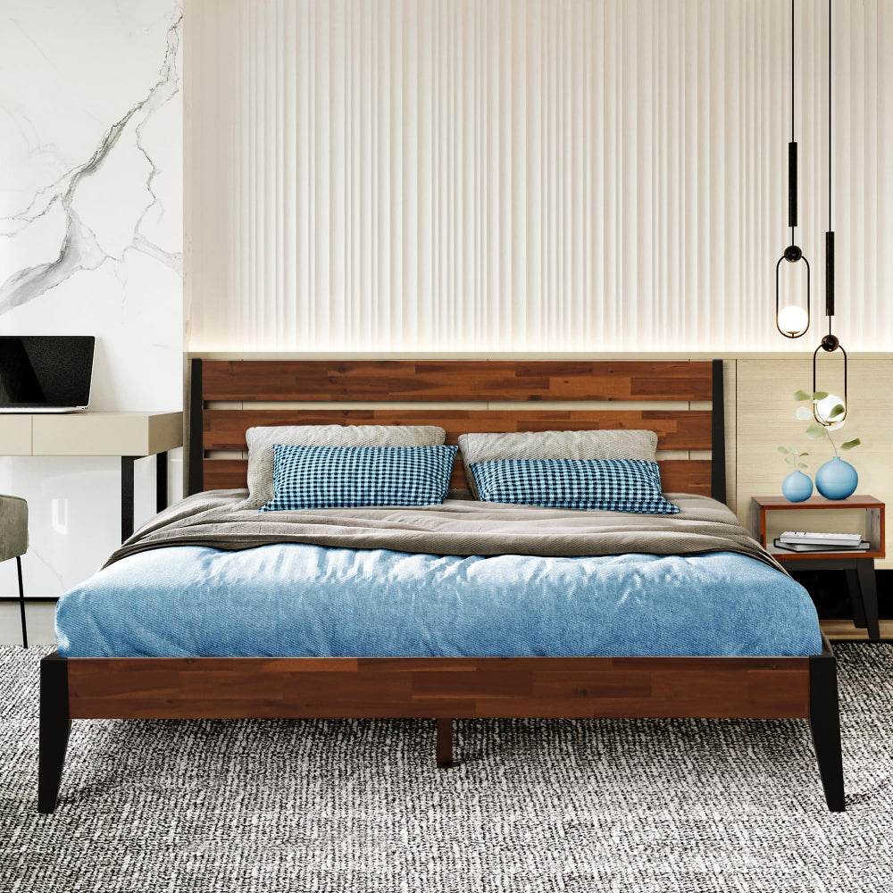 Emery Solid Wood Bed Frame & Nightstand Bedroom Set - www.Shopthatapp.com