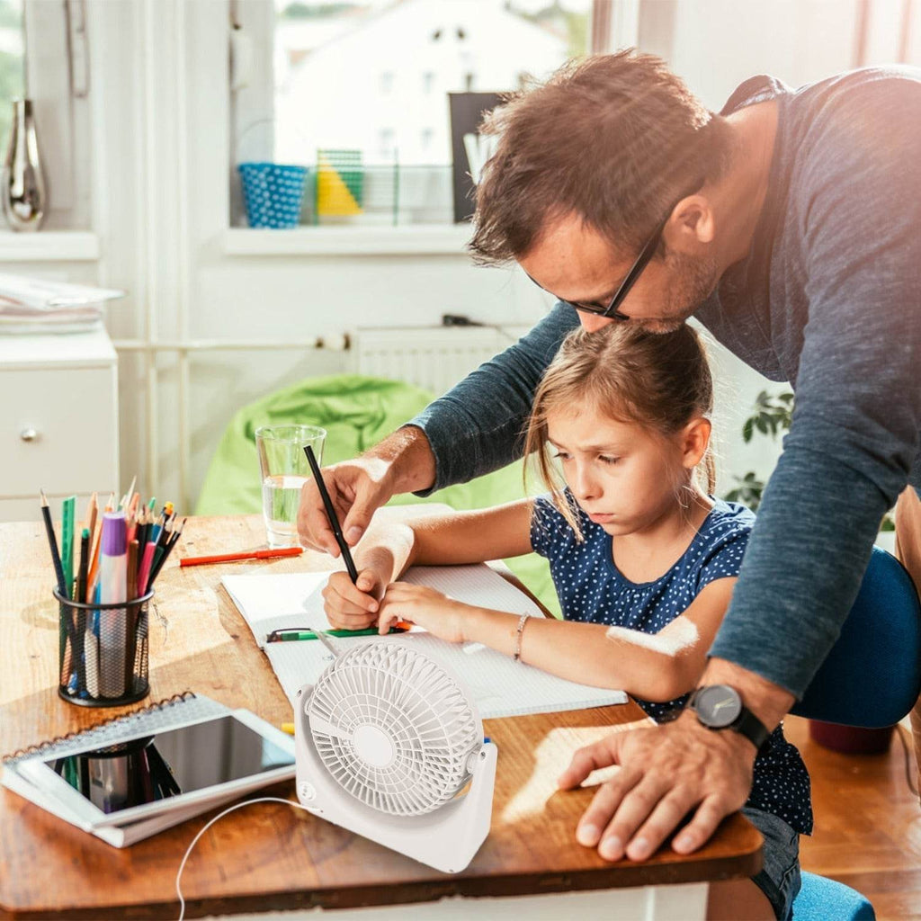 6.5in Desk Fan USB Powered 2 Speeds Table Cooling Fan Tilt Quiet Desktop Fan For Bedroom Office - www.Shopthatapp.com