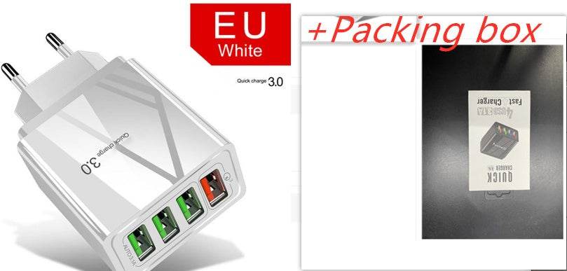 Illuminated 4 port USB Mobile Phone Charger 3A Charging Head - www.Shopthatapp.com