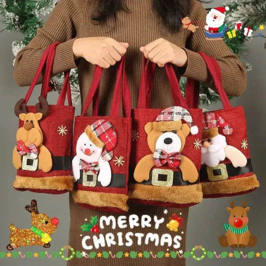 Christmas Candy Gift Tote Bag For Kids Funny Creative Santa Claus Elk Snowman Bear Handbag Small Christmas Tree Decoration Bags - www.Shopthatapp.com