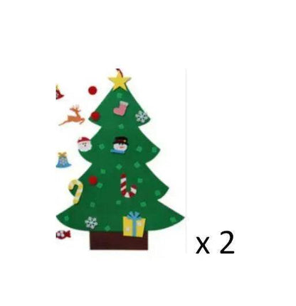 DIY Felt Christmas Tree New Year Toddler Kids Handmade Gift Toys Door Wall Hanging Ornaments Holiday Party Home Decor Set - www.Shopthatapp.com