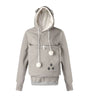 Sweatshirt With Pockets – Women’s Casual Solid Cat Lover Hoodie - www.Shopthatapp.com
