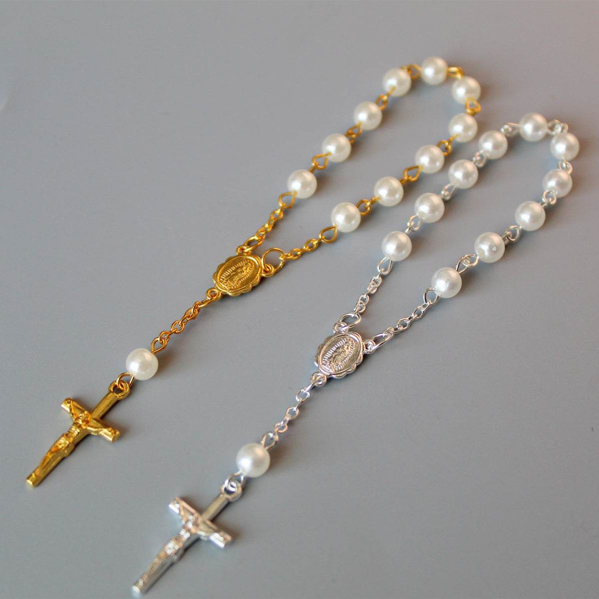 Beads Pearl Cross Full Moon Blessing Bracelet Fashion Jewelry - www.Shopthatapp.com