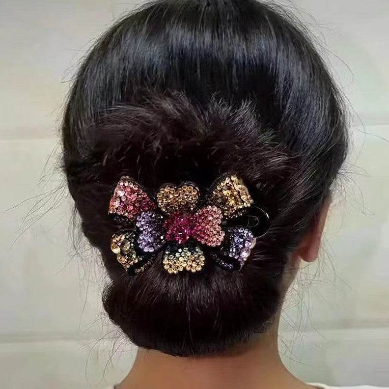 Elegant Rhinestone Barrette Flower Hair Clip - www.Shopthatapp.com