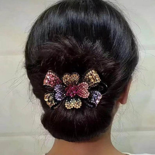 Elegant Rhinestone Barrette Flower Hair Clip - www.Shopthatapp.com
